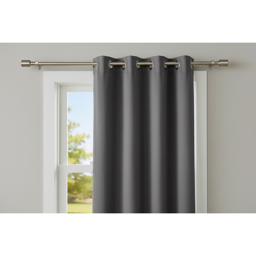Furinno Blackout Curtain 1 Panel Dark Grey 42 in W x84 in L Grommet Top